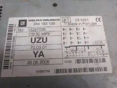 Автозапчастина б/у аудіо система / радіо cd для opel corsa d (s07) 1.4 (l08 l68) посилання на oem iam 13257028  344183129