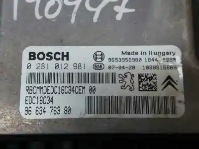 Second-hand car spare part ecu engine control for citroen c4 picasso exclusive oem iam references 0291012981  9663476380