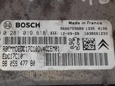Second-hand car spare part ecu engine control for citroen c3 attraction oem iam references 0281019818 9666729680 9605947780