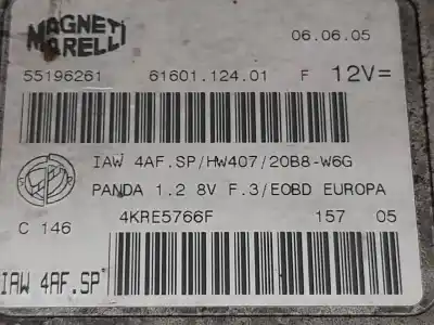 Second-hand car spare part ecu engine control for fiat panda (169) 1.2 8v dynamic oem iam references 55196261  4kre5766f