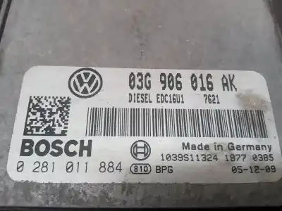 Second-hand car spare part ecu engine control for seat leon (1p1) reference oem iam references 03g906016ak  0281011884