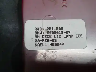 Second-hand car spare part interior rear right light for bmw x5 (e53) 3.0d oem iam references 840901207  