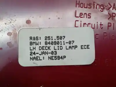 Second-hand car spare part interior left tailgate light for bmw x5 (e53) 3.0d oem iam references 840901107  