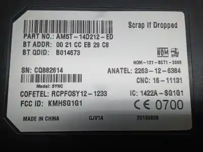 Second-hand car spare part power management control unit for ford fiesta (ccn) trend oem iam references am5t14d212ed  