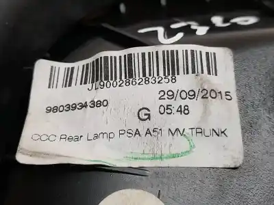 Second-hand car spare part interior left tailgate light for citroen c3 tonic oem iam references 9803934380  