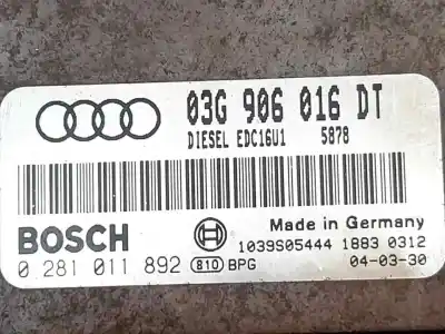 Second-hand car spare part ecu engine control for audi a3 (8p) 2.0 tdi ambition (103kw) oem iam references 0281011892  03g906016dt