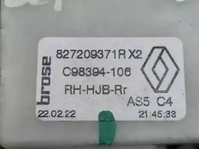Second-hand car spare part rear right window regulator for renault captur ii e-tech engineered oem iam references 827209371r  