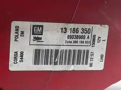Peça sobressalente para automóvel em segunda mão farolim traseiro esquerdo por opel corsa d essentia referências oem iam 13186350  