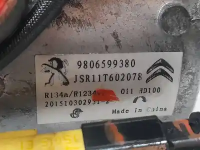 Pezzo di ricambio per auto di seconda mano compressore aria condizionata per citroen c-elysée exclusive riferimenti oem iam 9806599380  