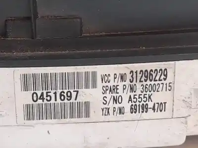 Tweedehands auto-onderdeel instrumentenpaneel voor volvo s40 berlina 1.6 diesel cat oem iam-referenties 31296229 36002715 69199470t