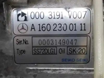 Peça sobressalente para automóvel em segunda mão compressor de ar condicionado a/a a/c por smart coupe pure referências oem iam a1602300111  