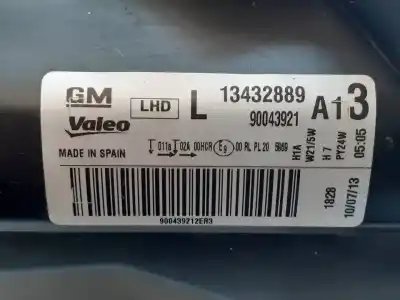 Second-hand car spare part left headlight for opel corsa d expression oem iam references 13432889  