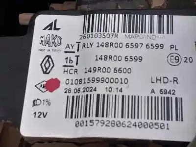 Second-hand car spare part right headlight for renault clio v esprit alpine oem iam references 260103507r  