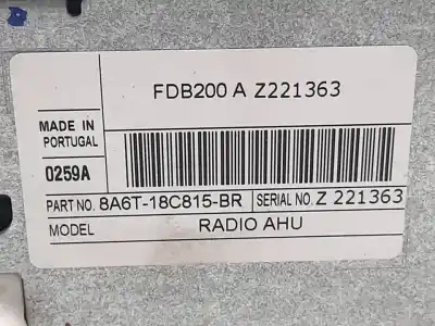 Peça sobressalente para automóvel em segunda mão sistema de áudio / rádio cd por ford fiesta (cb1) trend referências oem iam 8a6t18c815br  
