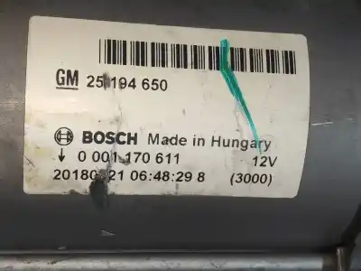 Second-hand car spare part starter motor for opel mokka x color edition start/stop oem iam references 0001170611  25194650