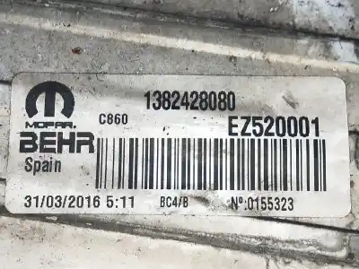 Second-hand car spare part intercooler for citroen jumper ii furgón 2.2 hdi 130 oem iam references 1382428080  ez520001
