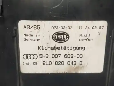 Автозапчасти б/у отопление / кондиционирование воздуха за audi a3 (8l) 1.9 tdi ambiente ссылки oem iam 8l0820043b  5hb00760800