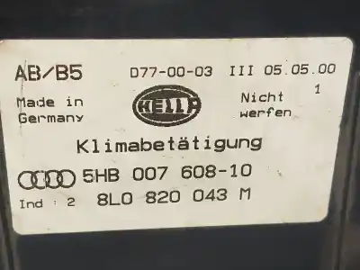 Pezzo di ricambio per auto di seconda mano controllo riscaldamento / aria condizionata per audi a3 (8l) 1.9 tdi riferimenti oem iam 8l0820043m  5hb00704310