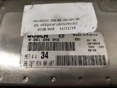 Pezzo di ricambio per auto di seconda mano centralina motore per peugeot 206 berlina xt riferimenti oem iam 0261206942 met44 34 193846 9638783480