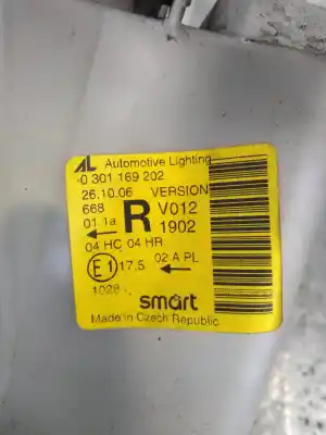 Second-hand car spare part right headlight for smart coupe fortwo coupe cdi oem iam references 0301169202  