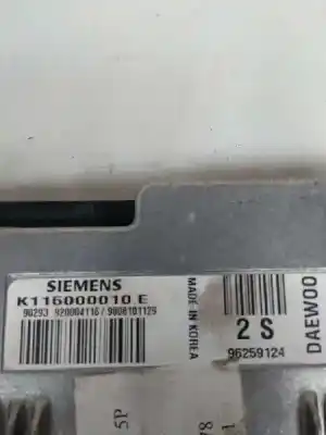 Peça sobressalente para automóvel em segunda mão centralina de motor uce por daewoo matiz 0.8 cat referências oem iam k115000010e  96259124