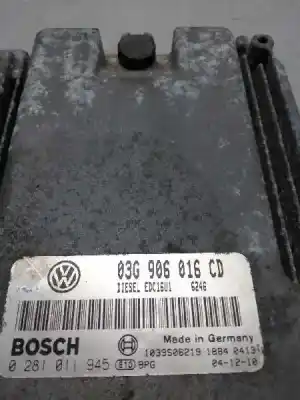 Second-hand car spare part ecu engine control for volkswagen touran (1t1, 1t2) 1.9 tdi oem iam references 0281011945 edc16u1 03g906016cd
