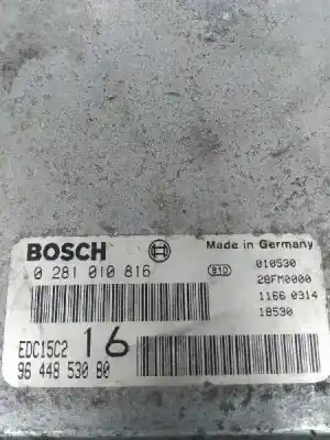 Pezzo di ricambio per auto di seconda mano centralina motore per citroen jumpy 2.0 hdi cat (rhx / dw10bted) riferimenti oem iam 0281010816 edc15c2 16 9644853080
