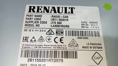 Second-hand car spare part audio system / radio cd for renault clio iv limited oem iam references 281155201r  lan5810wr0