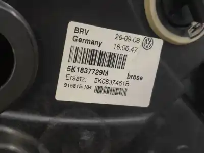 Second-hand car spare part driver left window regulator for volkswagen golf vi (5k1) advance oem iam references 5k1837729m  5k0837461b 1k0959793q