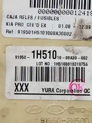 Peça sobressalente para automóvel em segunda mão caixa de fusíveis e relés por kia pro_cee´d ex referências oem iam 919501h5101008a30002  