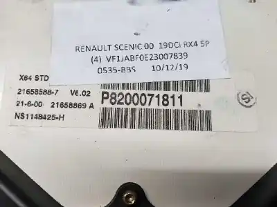 Автозапчасти б/у приборная доска за renault scenic rx4 (ja0) 1.9 dci salomon ссылки oem iam p8200071811 21658869a 216585887