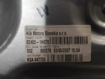 Second-hand car spare part passenger side right window regulator for kia cee´d active oem iam references 824801h070  402054d