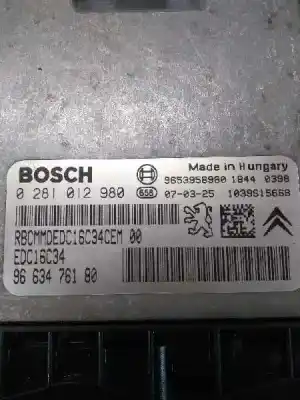 Pezzo di ricambio per auto di seconda mano centralina motore per citroen c4 picasso sx riferimenti oem iam 0281012980 edc16c34 9663476180 Pezzo di ricambio per auto di seconda mano centralina motore per citroen c4 picasso sx riferimenti oem iam 0281012980 edc16c34 9663476180