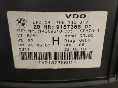Peça sobressalente para automóvel em segunda mão quadrante por bmw serie 3 coupe (e92) 330i referências oem iam 9187366 62109316123 706145317 14369510
