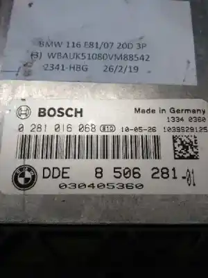 Peça sobressalente para automóvel em segunda mão centralina de motor uce por bmw serie 1 berlina (e81/e87) 116d referências oem iam 0281016068  dde8506281