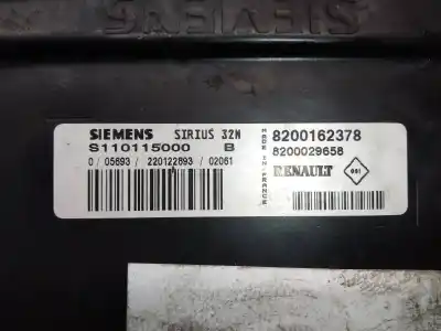 Second-hand car spare part ecu engine control for renault clio ii fase ii (b/cb0) authentique oem iam references s110115000b 8200029658 sirius32n 8200162378