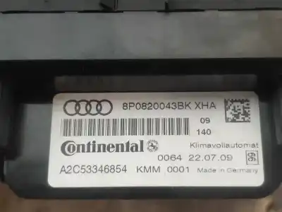 Second-hand car spare part heating / air conditioning control panel for audi a3 (8p) 2.0 tdi ambiente oem iam references 8p0820043bk  a2c53346854
