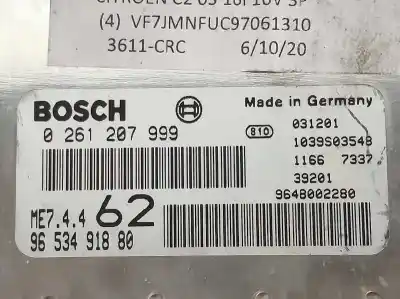 Peça sobressalente para automóvel em segunda mão centralina de motor uce por citroen c2 vtr referências oem iam 0261207999  9653491880