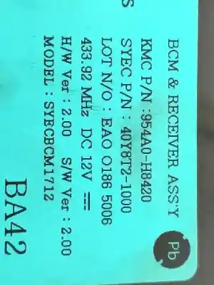 Second-hand car spare part electronic module for kia stonic (ybcuv) concept oem iam references 954a0h8420  40y8t21000