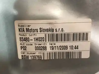 Second-hand car spare part rear right window regulator for kia cee´d active oem iam references 834801h020  