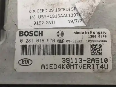 Second-hand car spare part ecu engine control for kia cee´d active oem iam references 0281016570  391132a510