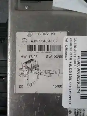 Second-hand car spare part fuse box unit for mercedes-benz clase s (w220) berlina 5.0 v8 24v cat oem iam references 05045123  a0275454532