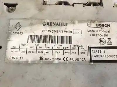 Second-hand car spare part gps navigation system for renault fluence z.e. dynamique oem iam references 259152392r tomtom 253b00345r csw2012rn ib2321j00991 7641104391 281150743r 804011 bosch