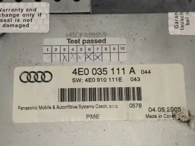 Автозапчастина б/у електронний модуль для audi a8 (4e2) 4.2 quattro посилання на oem iam 4e0035111a  