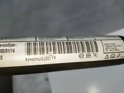 Peça sobressalente para automóvel em segunda mão airbag de cortina dianteiro esquerdo por audi a8 (4e2) 3.7 quattro referências oem iam 4e0880741  