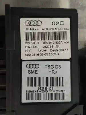 Автозапчастина б/у регулятор скла заднього правого для audi a8 (4e2) 4.2 quattro посилання на oem iam 4e0910802a 5wk45676fbf 982738104 4e0910802a 4e4838850