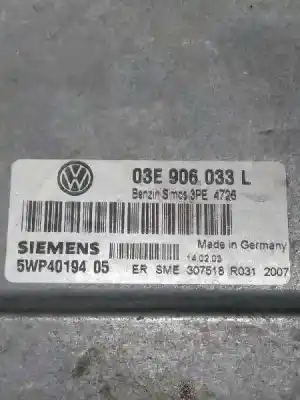İkinci el araba yedek parçası ecu motor kontrol cihazi için volkswagen polo (9n1) conceptline oem iam referansları 5wp4019405 3pe4726 03e906033l