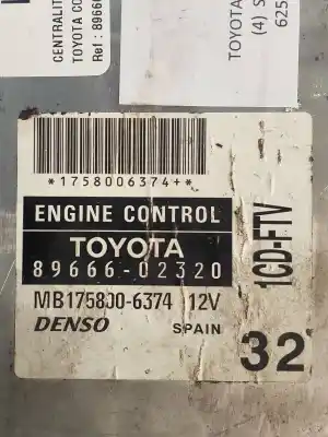 Second-hand car spare part ecu engine control for toyota corolla (e12) 2.0 d-4d sol berlina oem iam references 8966602320 1cdftv 32 mb1758006374