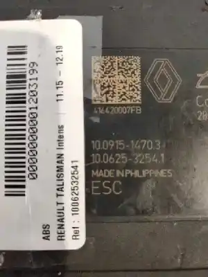 Peça sobressalente para automóvel em segunda mão abs por renault talisman intens referências oem iam 10062532541 476609440r 476604349r 10091514703 10022007284