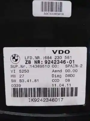 Peça sobressalente para automóvel em segunda mão quadrante por bmw serie 3 berlina (e90) 320d referências oem iam a2c53418484 ik9242346017 684230581